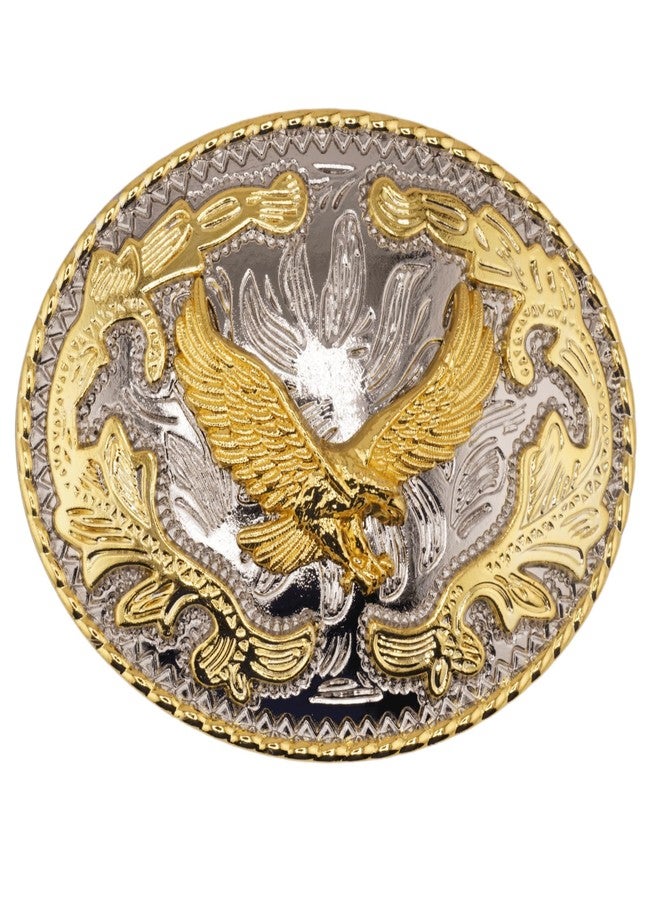 WMG Eagle Flying Soaring Rodeo Western Gold Tone Belt Buckle - Image 1